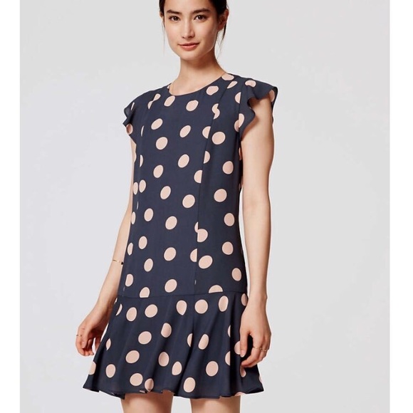 polka dot flounce dress